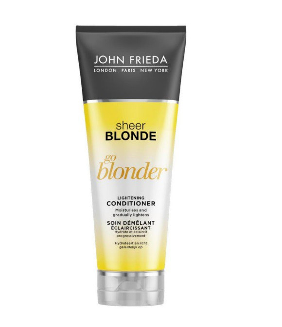 Sheer blonde go. John Frieda go blonder. John Frieda шампунь. Шампунь go blonder. Осветление кондиционер шампунь.