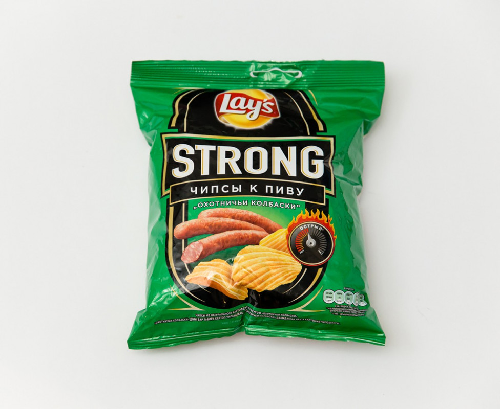 Чипсы охотничьи колбаски 75гр lay's strong